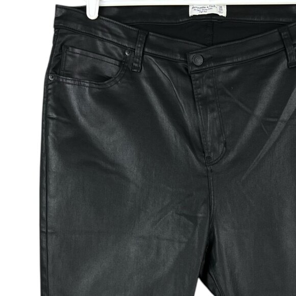 Abercrombie & Fitch Criss-Cross Super Skinny Ankle Coated Black Jeans 36/22R NWT - Picture 14 of 15